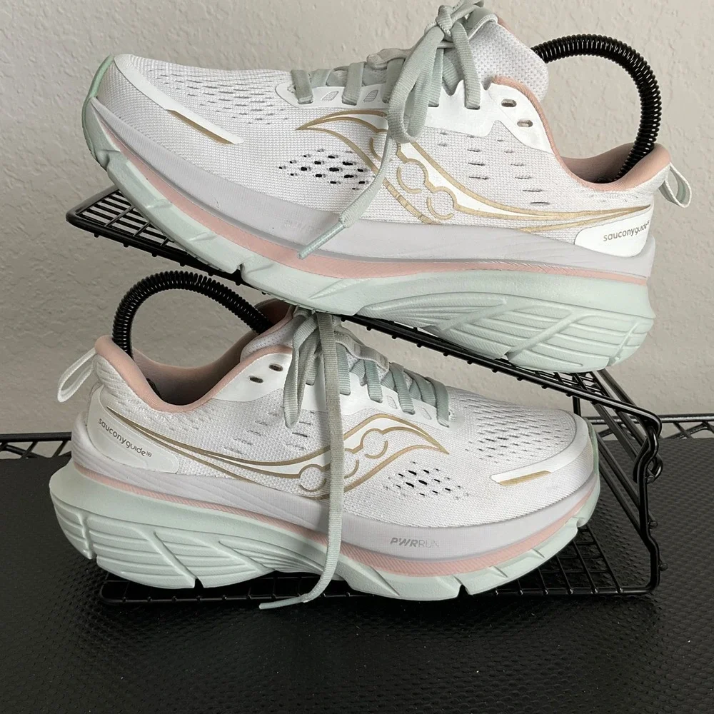Saucony Guide 16 Womens Running Shoes White Beige Mint S10998-220 Size 7